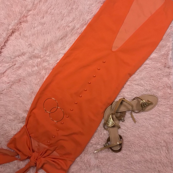 SHEIN Orange Maxi Dress - Picture 3 of 10